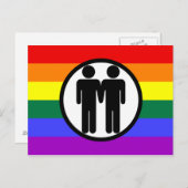 Carte Postale Garçon + Garçon Arc-en-ciel (Devant / Derrière)