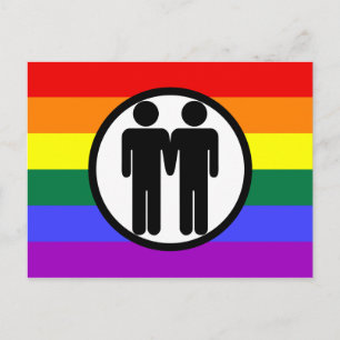 Carte Postale Garçon + Garçon Arc-en-ciel