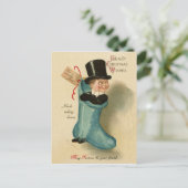 Carte Postale Garçon gentleman dans une grande chaussette de Noë (Debout devant)