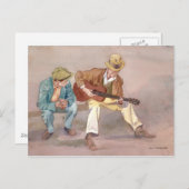 Carte Postale Garçon, il peut jouer cette guitare ! (Devant / Derrière)