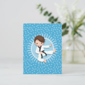 Carte Postale Garçon Karaté Cheveux Bruns Judo Arts Martiaux (Debout devant)