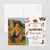 Carte Postale Garçon Ma Première Fête de Rodeo photo Cowboy 1er (Devant / Derrière)