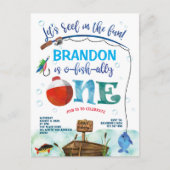 Carte Postale Garçon, O-fish-iellement, Thème pêche Premier (Devant)