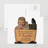 Carte Postale Garçon par radio (Devant / Derrière)