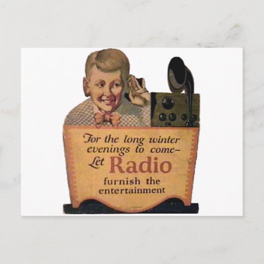 Carte Postale Garçon par radio (Devant)