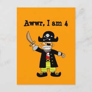 Carte Postale garçon pirate de 4 ans