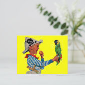 Carte Postale garçon pirate et perroquet (Debout devant)