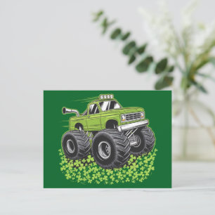 Carte Postale Garçon Saint-Patrick Bébé Camion Monstre Chanceux 