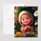 Carte Postale Garçon Sourire 3d (Devant / Derrière)