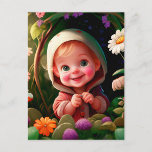 Carte Postale Garçon Sourire 3d