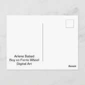 Carte Postale Garçon sur Carousel, (Dos)