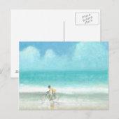 Carte Postale Garçon sur la bicyclette 3 (Devant / Derrière)