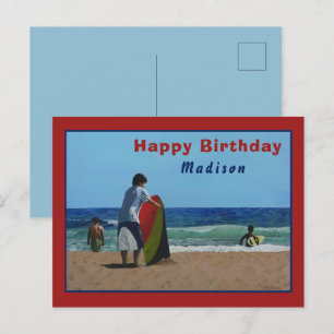 Carte postale Garçon sur la plage - Option personn