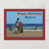 Carte postale Garçon sur la plage - Option personn (Devant)