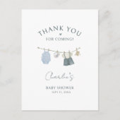 Carte Postale Garçon Vêtements Simples Aquarelle Baby Shower (Devant)