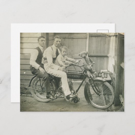 Carte Postale Garçons de moto (Devant / Derrière)