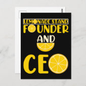 Carte Postale Garçons et Fille de Stand de Limonade Drôle PDG (Devant / Derrière)