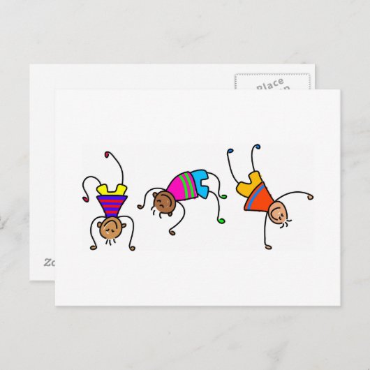 Carte Postale Garçons funky (Devant / Derrière)