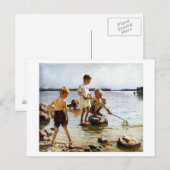 Carte Postale Garçons jouant à la plage (Devant / Derrière)