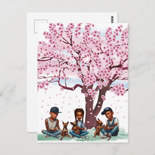 Carte Postale Garçons latinos avec Chihuahuas (Devant / Derrière)