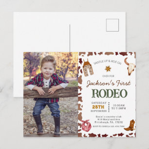 Carte Postale Garçons Ma première photo d'anniversaire de rodéo 