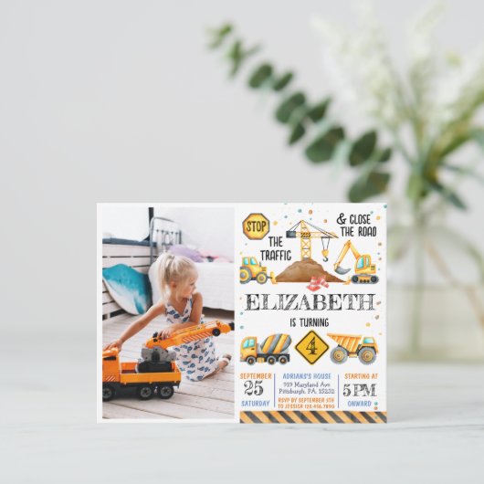 Carte Postale Garçons Mignons Construction Moderne Enfants Anniv (Debout devant)