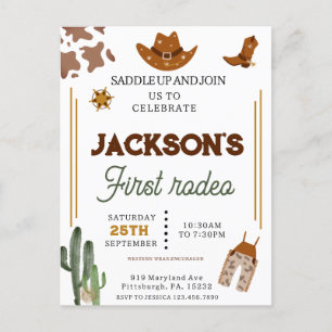 Carte Postale Garçons Mon Premier Rodéo Cow-boy 1er Anniversaire