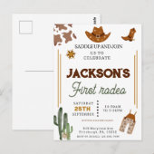 Carte Postale Garçons Mon Premier Rodéo Cow-Boy 1er Anniversaire (Devant / Derrière)