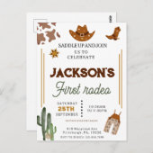 Carte Postale Garçons Mon premier rodéo Cowboy 1er anniversaire (Devant / Derrière)