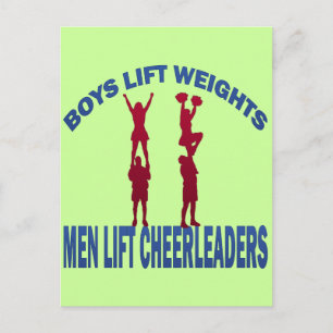 CARTE POSTALE GARÇONS POIDS LIFT HOMMES CHEERLEADERS LIFT