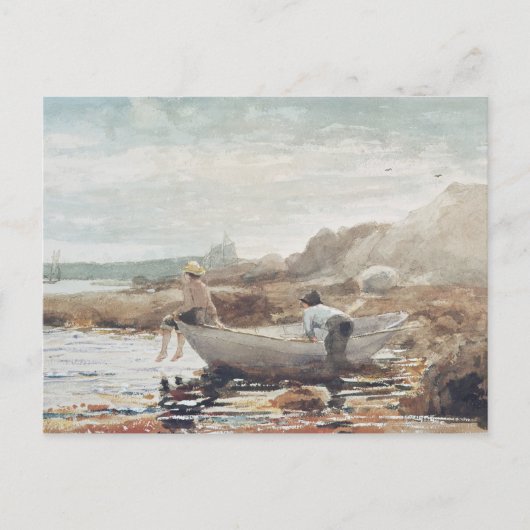 Carte Postale Garçons sur la plage (Devant)