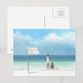 Carte Postale Garçons sur la plage Kenya (Devant / Derrière)