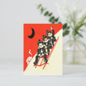 Carte postale Garçons sur une scène hivernale de t (Debout devant)