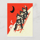 Carte postale Garçons sur une scène hivernale de t (Devant)