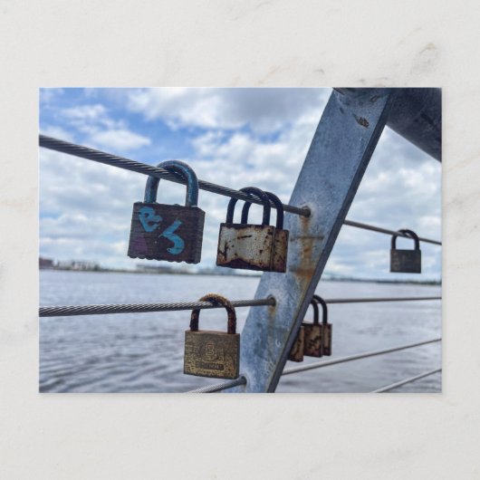 Carte Postale Garde-corps de cadenas d'amour (Devant)