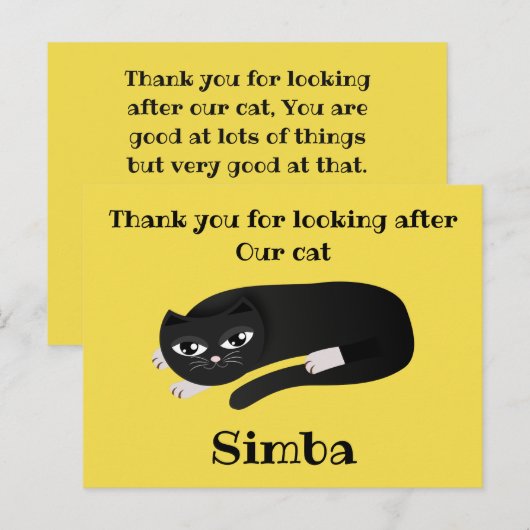 Carte Postale Garde de chat merci (Devant / Derrière)