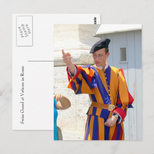 Carte Postale Garde suisse (Devant / Derrière)