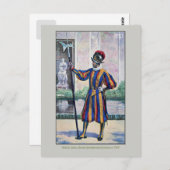 Carte Postale Garde suisse du Vatican Costume semi-formel (Devant / Derrière)