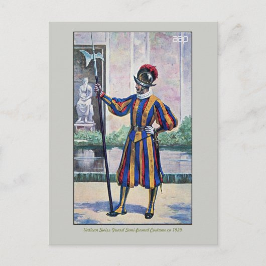 Carte Postale Garde suisse du Vatican Costume semi-formel (Devant)