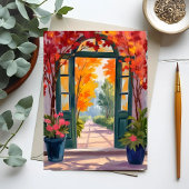 Carte Postale Garden Gate | Watercolor Botanical Floral Painting