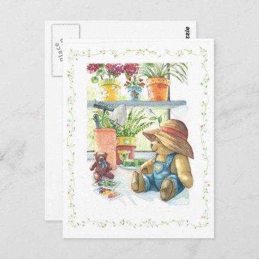 Carte Postale Gardener Teddy Bear (Devant / Derrière)