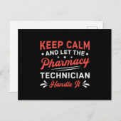 Carte Postale Garder Calm Technicien En Pharmacie Manipuler Il P (Devant / Derrière)