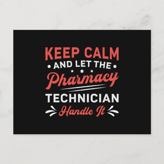 Carte Postale Garder Calm Technicien En Pharmacie Manipuler Il P (Devant)
