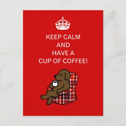 Carte Postale Garder Calme Chocolat Labrador (Devant)