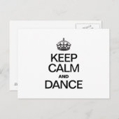 CARTE POSTALE GARDER CALME ET DANSE (Devant / Derrière)