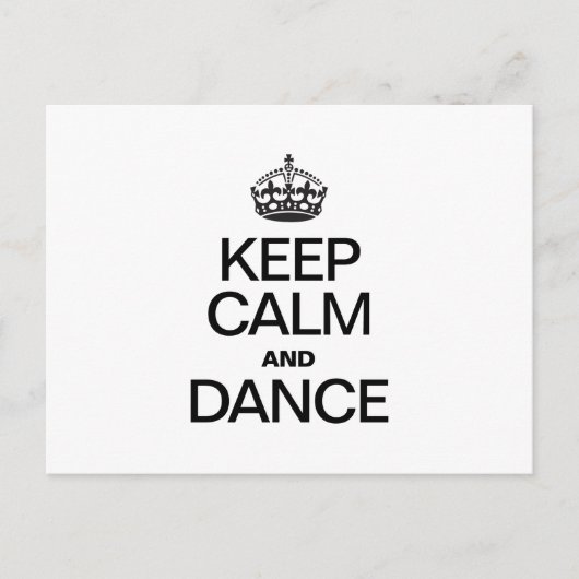 CARTE POSTALE GARDER CALME ET DANSE (Devant)