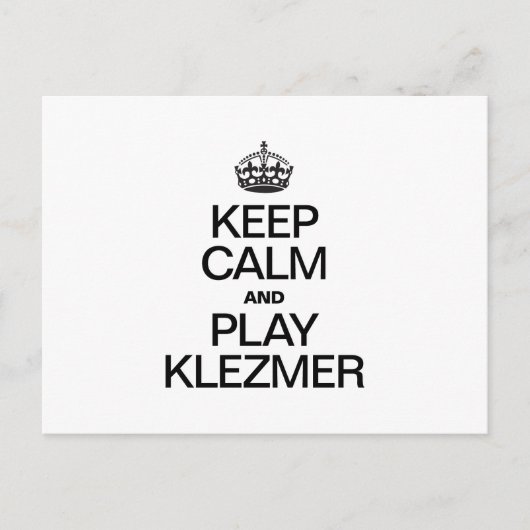 CARTE POSTALE GARDER CALME ET JOUER KLEZMER (Devant)