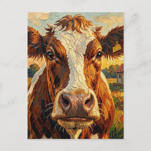 Carte Postale Garder contact | Thème vache  (Devant)
