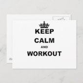 CARTE POSTALE GARDER LE CALME ET L'EXERCICE (Devant / Derrière)