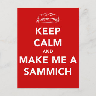 CARTE POSTALE GARDER LE CALME ; HEURE SAMMICH